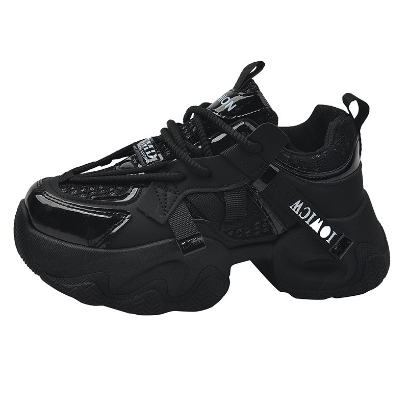 Sportske tenisice PU+ mrežasti gornji dio, povećanje visine, okrugli vrh, peta 6–8 cm, vezanje šnurkama