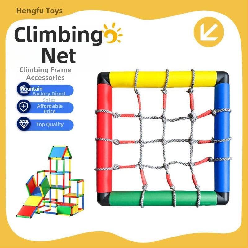 Beltéri mászó háló gyerekeknek – vászon anyag, 0–2 éveseknek, fejleszti mászást, kéz-szem koordinációt és interaktív játékot