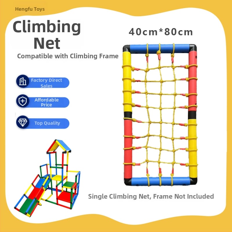 Beltéri mászó háló gyerekeknek – vászon anyag, 0–2 éveseknek, fejleszti mászást, kéz-szem koordinációt és interaktív játékot