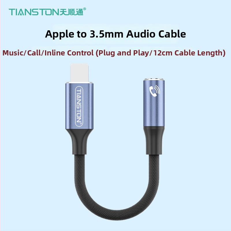 Adaptér Lightning na 3,5 mm pre Apple, model T7, značka Tianston