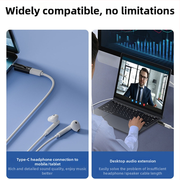 Adaptor audio Type-C la 3,5 mm – Model CF/3.5MM, Compatibil cu dispozitive 3,5 mm și Type-C, pentru telefon, PC și tabletă