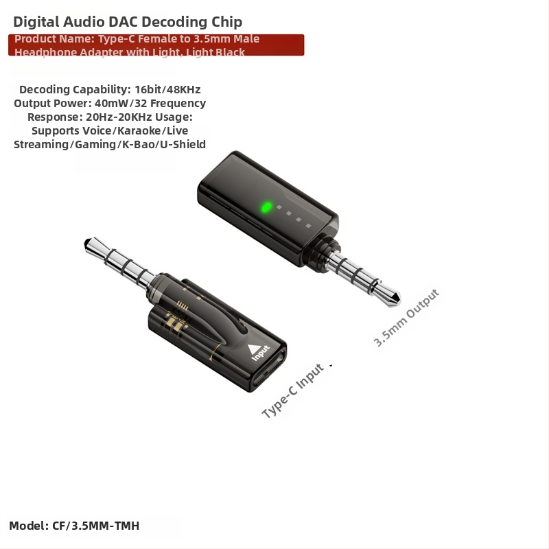 Adaptor audio Type-C la 3,5 mm – Model CF/3.5MM, Compatibil cu dispozitive 3,5 mm și Type-C, pentru telefon, PC și tabletă