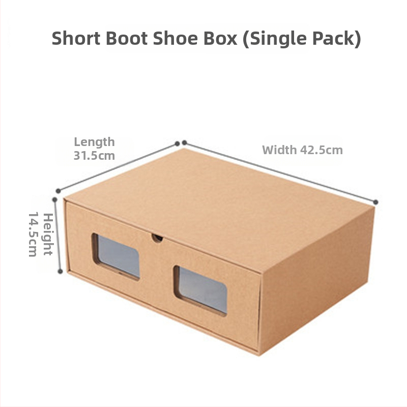 Kutija za cipele od kraft papira s ladicnim dizajnom i poklopcem, prašini otporna, 3 L kapaciteta