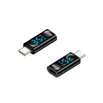 Adaptor Type-C cu afișaj digital: afișaj curent și tensiune, USB-C masculin spre femelă, PD140W display inteligent pentru notebookuri
