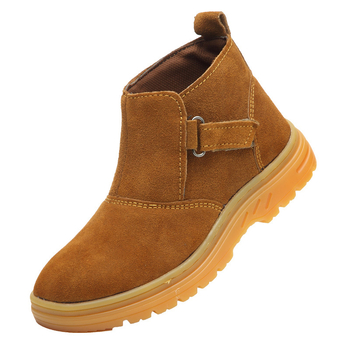 Защитни обувки за заваряване със стоманен нос, устойчиви на пробиване, висок връх, телешка кожа