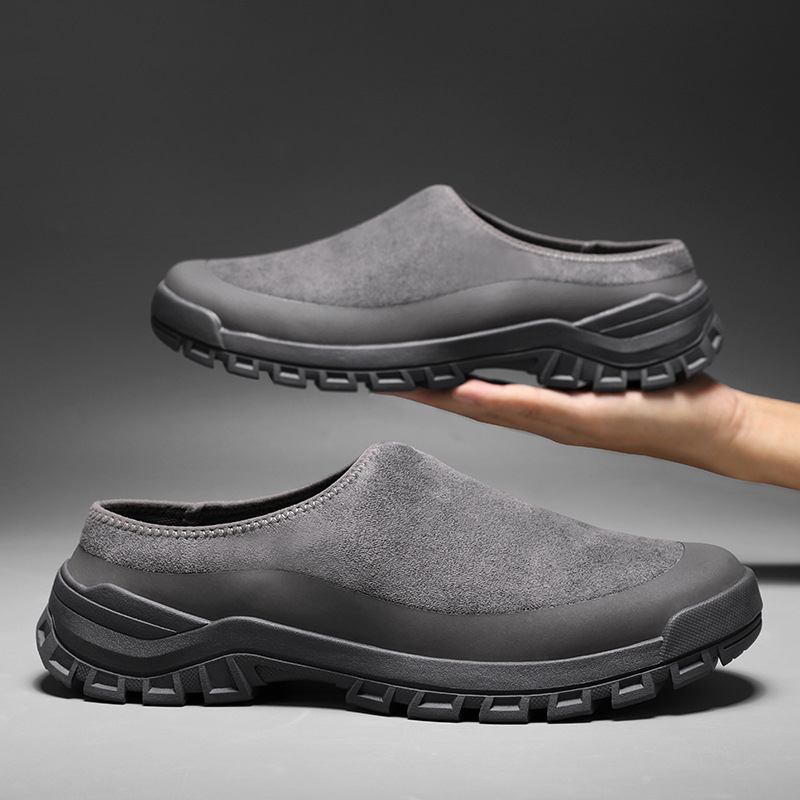 Muške ljetne slip-on papuče za vožnju, gornji dio od umjetne kože, đon od gume