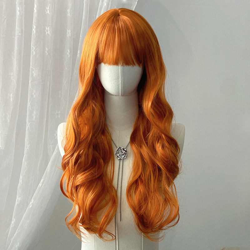 Cosplay perika za žene, kovrčava sintetička kosa otporna na visoke temperature, mehanizam izrade, bangs tipa Qi, egzotičan stil