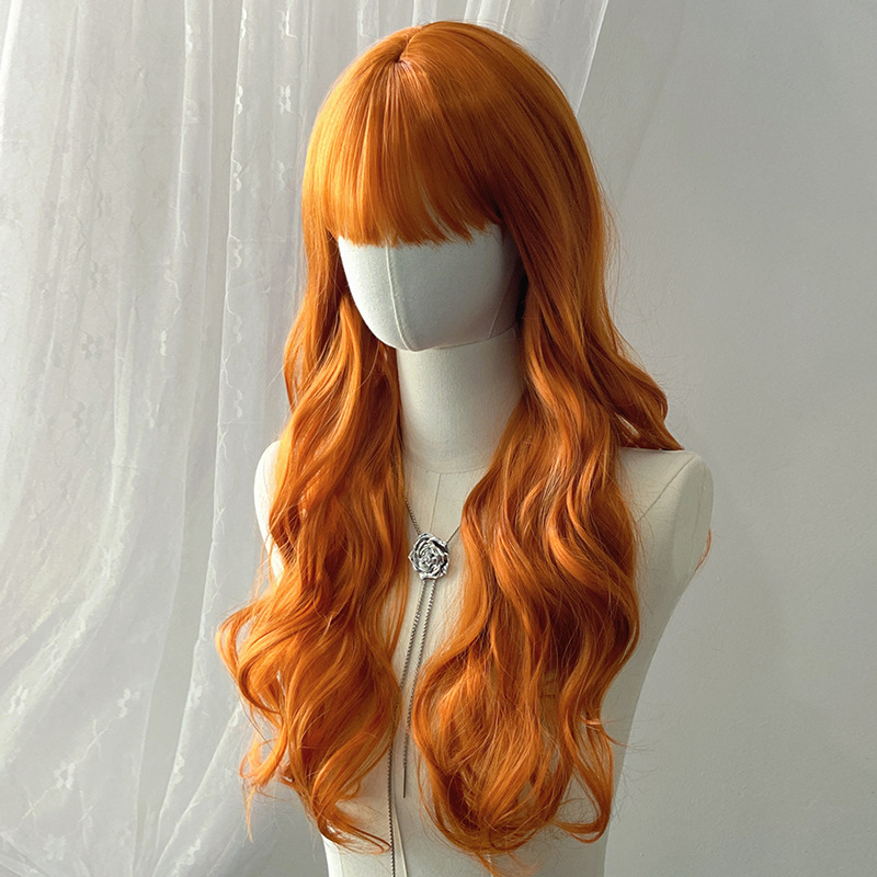 Cosplay perika za žene, kovrčava sintetička kosa otporna na visoke temperature, mehanizam izrade, bangs tipa Qi, egzotičan stil