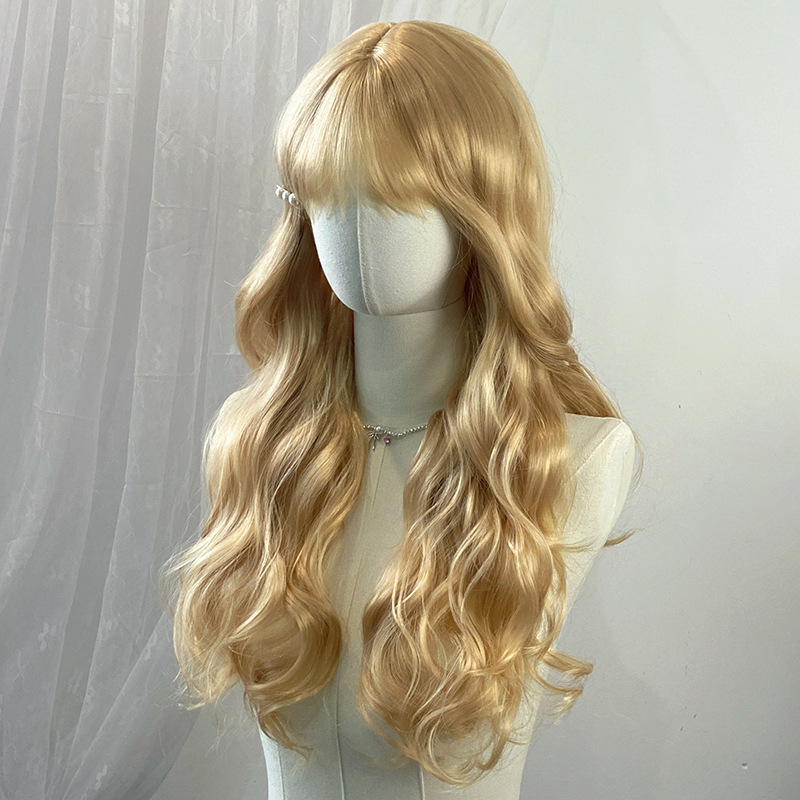 Cosplay perika za žene, kovrčava sintetička kosa otporna na visoke temperature, mehanizam izrade, bangs tipa Qi, egzotičan stil