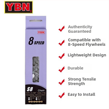Reťaz na bicykel pre MTB a cestné bicykle – YBN/Yabang, 8/9/10/11/12 rýchlostí, 116-pitch, 500 kg ťahové napätie