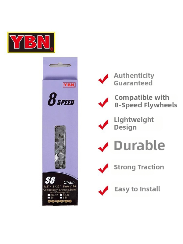 Reťaz na bicykel pre MTB a cestné bicykle – YBN/Yabang, 8/9/10/11/12 rýchlostí, 116-pitch, 500 kg ťahové napätie
