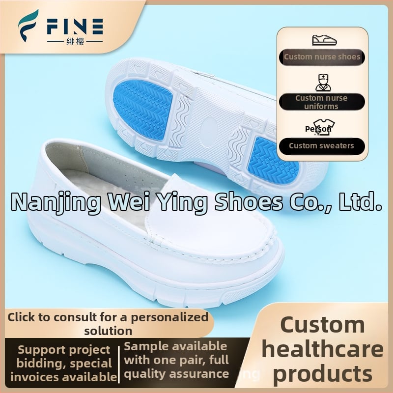 Ženske kožne medicinske tenisice s okruglim vrhom, gornji dio od teleće kože, EVA debela potplat, nizak klin, prozračne i protuklizne