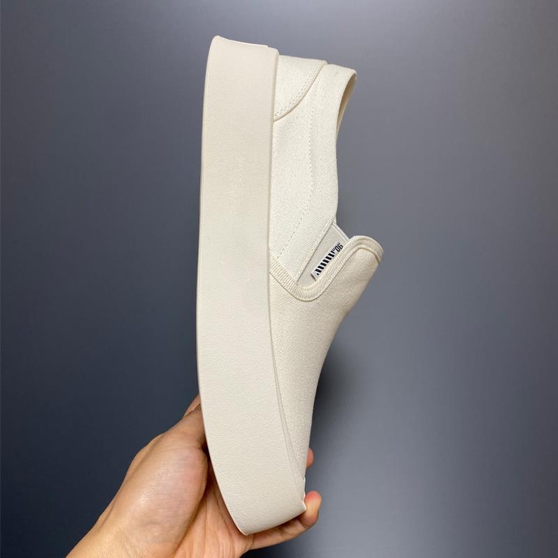 Muške tenisice u japanskom stilu od platna, slip-on bez vezica, prozračna mrežasta podstava, gornji dio od tkanine, gumena potplata, nizak profil s debelim potplatom