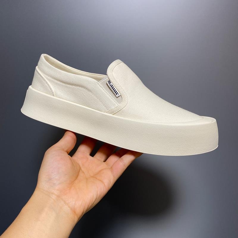 Muške tenisice u japanskom stilu od platna, slip-on bez vezica, prozračna mrežasta podstava, gornji dio od tkanine, gumena potplata, nizak profil s debelim potplatom