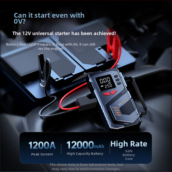 Еднокамерен 12V преносим автомобилен инфлатор (презареждащ се) — цифров дисплей, 35 л/мин, бърза инфлация, 20+ мин работа