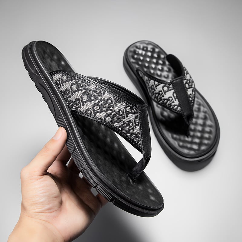 Muške japanke s denim gornjim dijelom, ležerni stil, zatvoren vrh prsta — Ljeto 2025