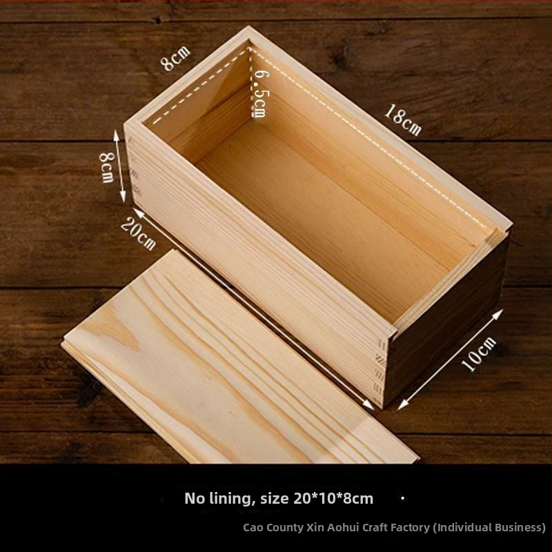 Drvena stolna kutija za pohranu s kliznim poklopcem, borovo drvo, prugasti uzorak, moderni minimalistički stil, kapacitet 2.53