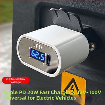 PD20W automobilový USB rýchlonabíjač s inline USB konverterom, univerzálne 12V/48V/60V/72V/100V