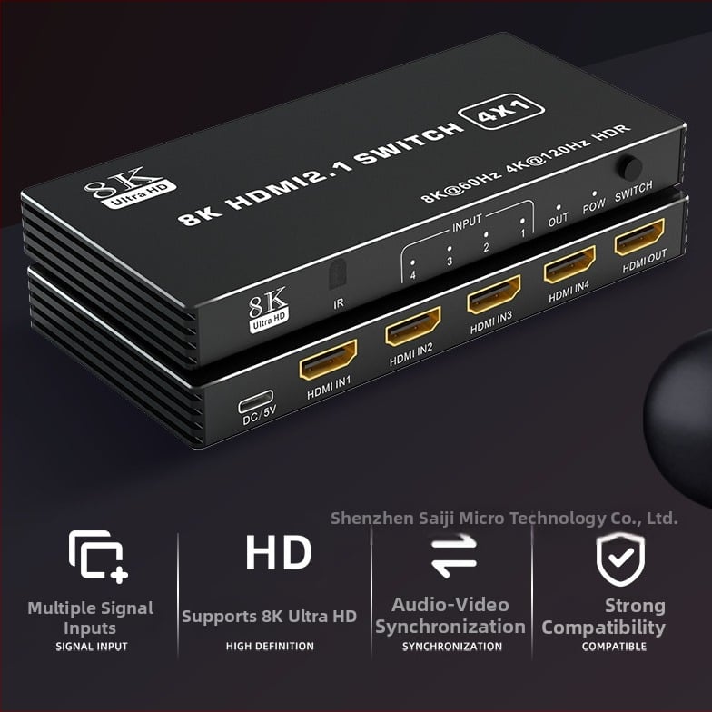 HDMI prekidač 3/4/5 ulaza na 1 izlaz, verzija 2.1, podržava 8K/4K120, model 16X01, Seki Micro