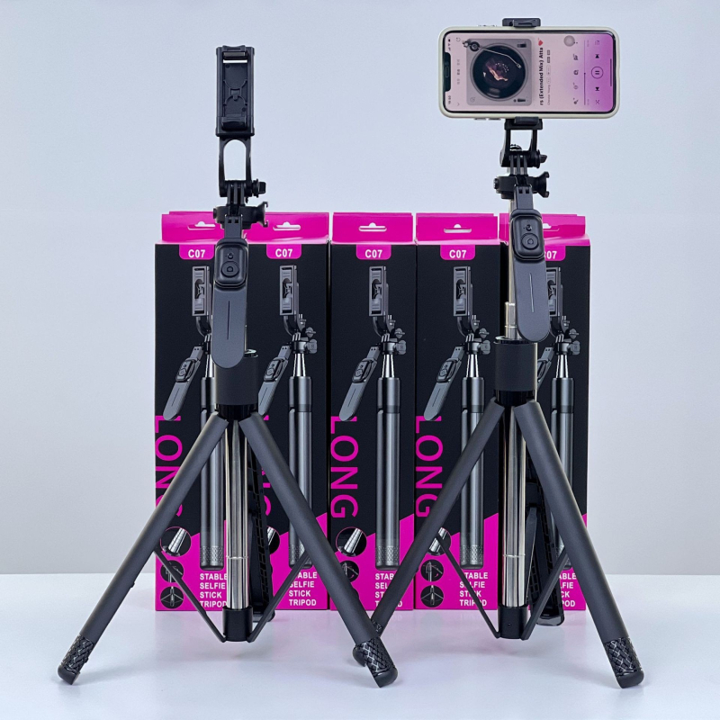 Bluetooth Selfie Šipka Tripod s Daljinskim Upravljačem – Aluminijska Legura, Teleskopska Šipka, Protuklizni Stabilizator, Ugrađena Stabilizacija Slike, Za Mobitel