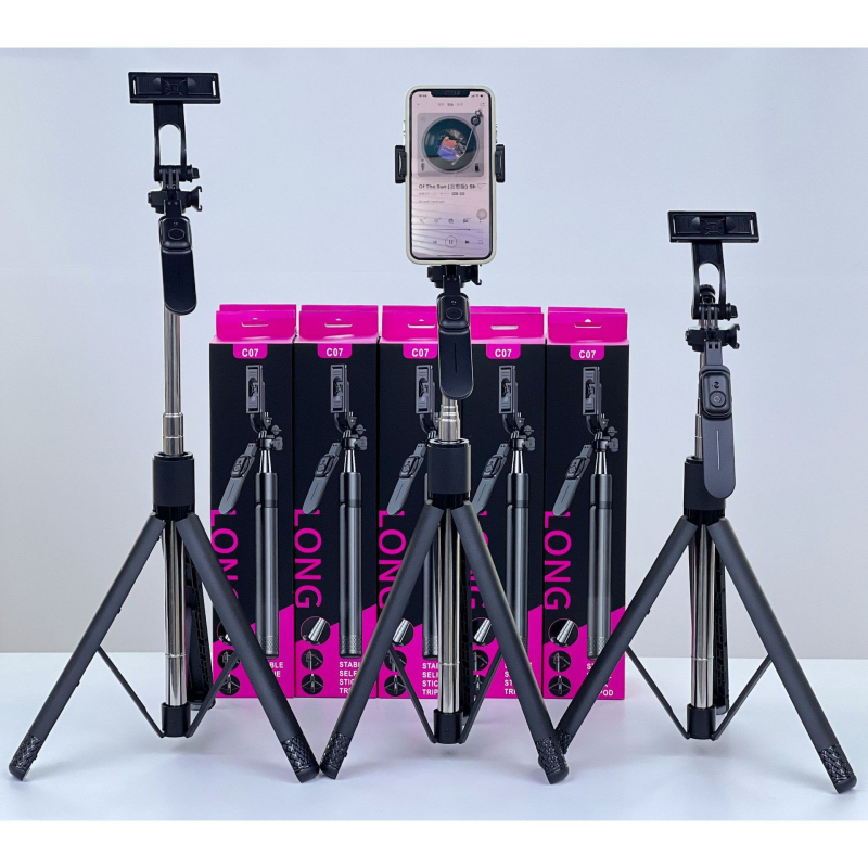 Bluetooth Selfie Šipka Tripod s Daljinskim Upravljačem – Aluminijska Legura, Teleskopska Šipka, Protuklizni Stabilizator, Ugrađena Stabilizacija Slike, Za Mobitel