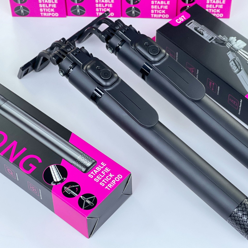 Bluetooth Selfie Šipka Tripod s Daljinskim Upravljačem – Aluminijska Legura, Teleskopska Šipka, Protuklizni Stabilizator, Ugrađena Stabilizacija Slike, Za Mobitel