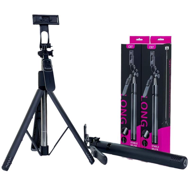 Bluetooth Selfie Šipka Tripod s Daljinskim Upravljačem – Aluminijska Legura, Teleskopska Šipka, Protuklizni Stabilizator, Ugrađena Stabilizacija Slike, Za Mobitel