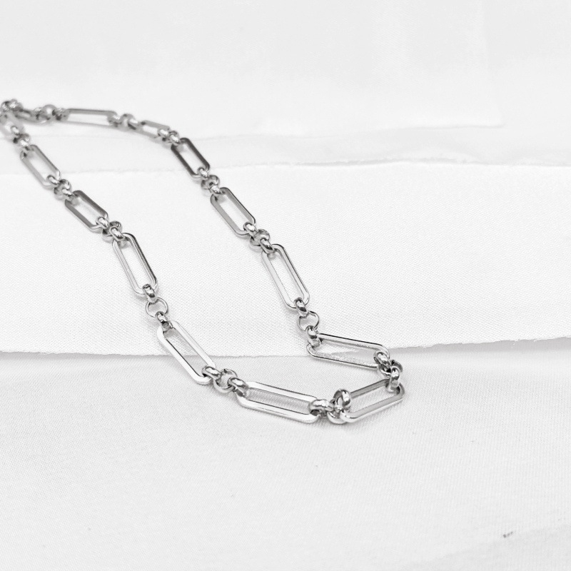 Square Jewelry nehrđajući čelik ovalni lanac s cvjetnim uzorkom, elektroplatiran, za DIY nakit – ogrlica i narukvica