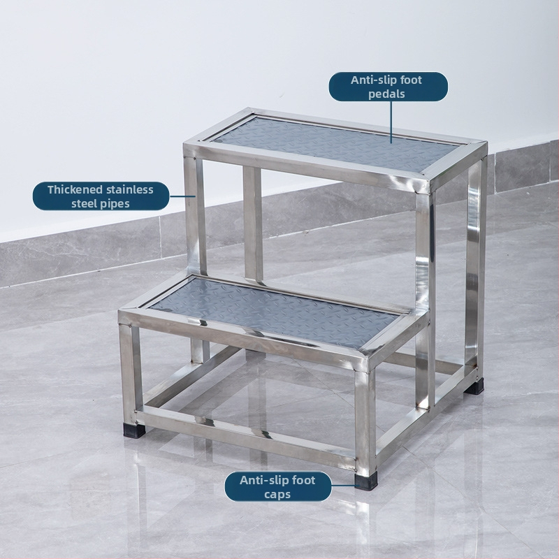 Podnož za stopala za ginekološki pregled od nehrđajućeg čelika — moderni minimalistički dizajn, višenamjenski