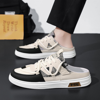 Muške platnene tenisice, prozračne ljetne, udobne, slip-on s prednjom vezicom, gornji dio od platna