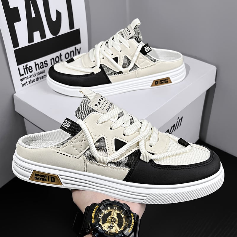 Muške platnene tenisice, prozračne ljetne, udobne, slip-on s prednjom vezicom, gornji dio od platna