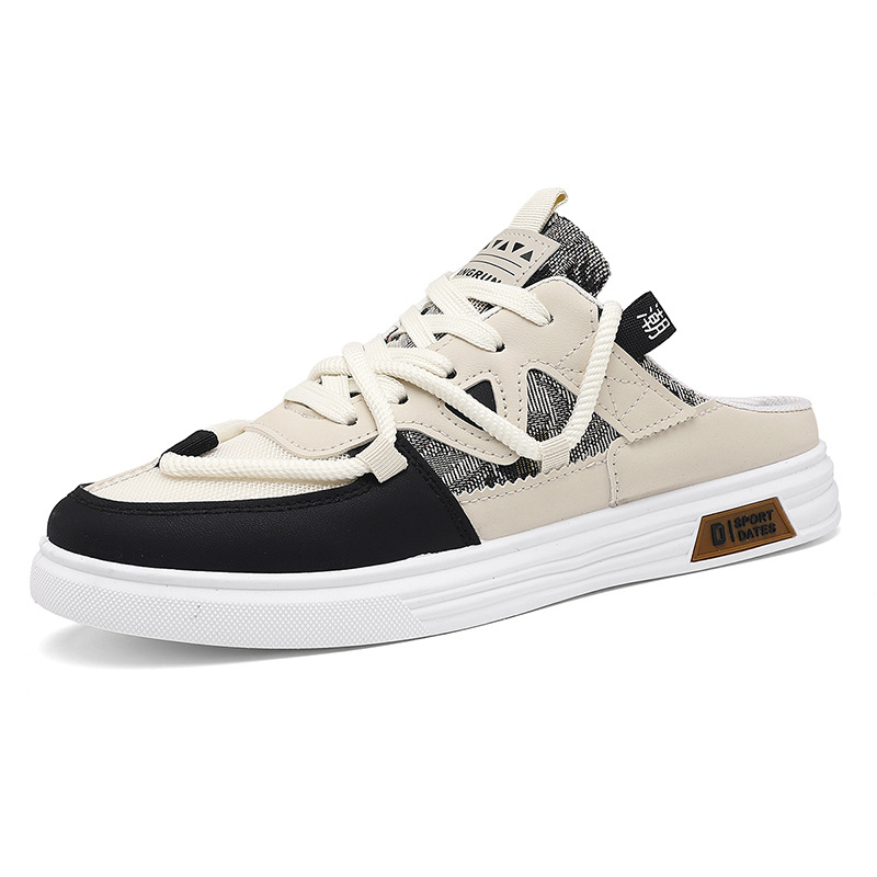 Muške platnene tenisice, prozračne ljetne, udobne, slip-on s prednjom vezicom, gornji dio od platna