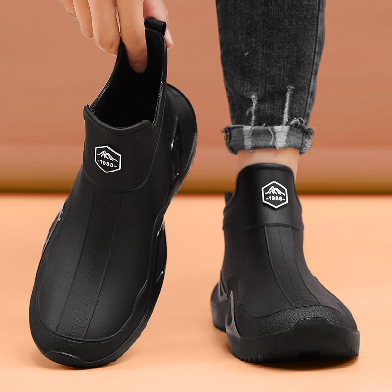 Muške vodootporne gležnjače srednje visine, sportski stil, PU gornji dio, gumeni potplat, okrugli vrh, umjetno krzno