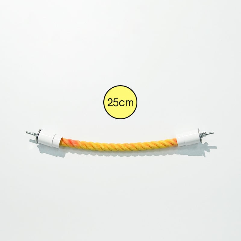 Jucărie pentru papagali cu funie gradient curcubeu, perche de cățărare, pentru ascuțirea ciocului și a ghearelor – accesorii pentru cușcă