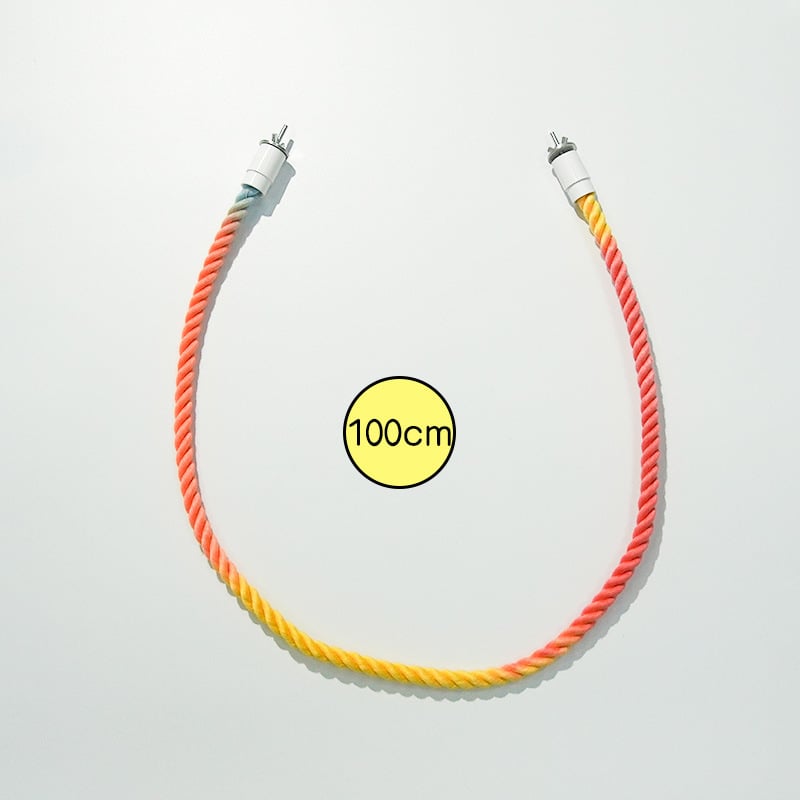 Jucărie pentru papagali cu funie gradient curcubeu, perche de cățărare, pentru ascuțirea ciocului și a ghearelor – accesorii pentru cușcă