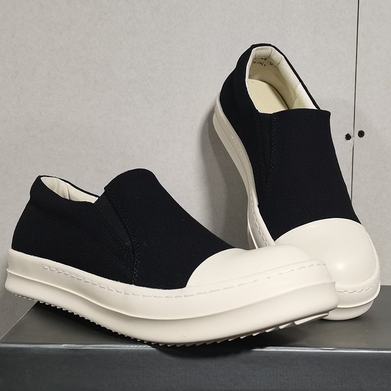 Prilagodljive muške tenisice od platna, niske, casual s debelim potplatom, Slip-On, za par