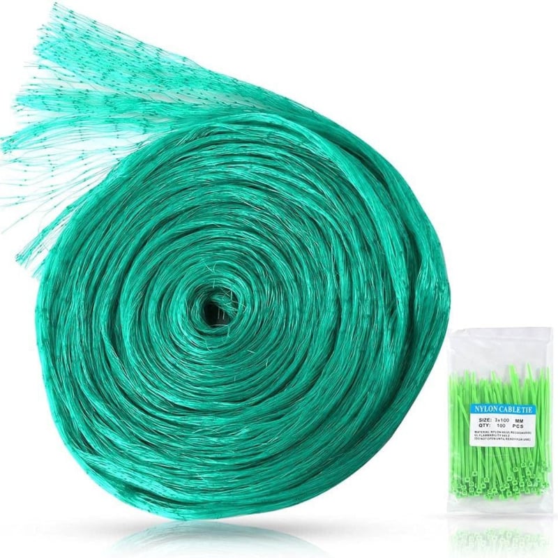 Mreža protiv ptica bez čvorova za voćnjake i vinograde, PE materijal, otvori 2,5 mm, promjer žice 0,2 mm, 3 godine trajnosti