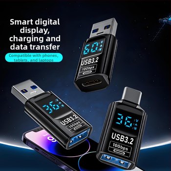 USB digitálny displejový adaptér zobrazuje napätie, prúd a výkon – Tanigawa Adapter-usb digital display, univerzálny OTG-kompatibilný