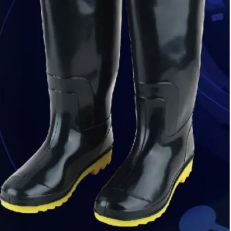 PVC munkás esőcsizmák, magas szár, csúszásmentes és vízálló, hálós bélés
