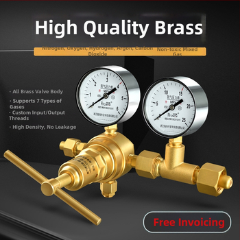 YQD-370 Vysokotlakový regulátor dusíka, telo z čistého medi, závitové pripojenie, rozsah merania 2-4/6