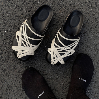 Papuci de bărbați din plută – finisaj velur, talpă din cauciuc, partea superioară din piele de vițel cu două straturi, vara 2025