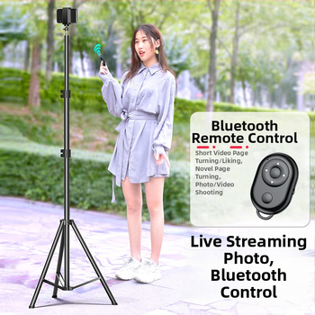 Stojan na telefón pre živé vysielanie s Bluetooth diaľkovým ovládaním, zliatinové telo, univerzálny dizajn