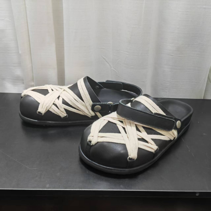 Papuși pentru bărbați din piele naturală, design cu degetul mare și curele, Slip-On casual pentru relaxare, Primăvara 2025