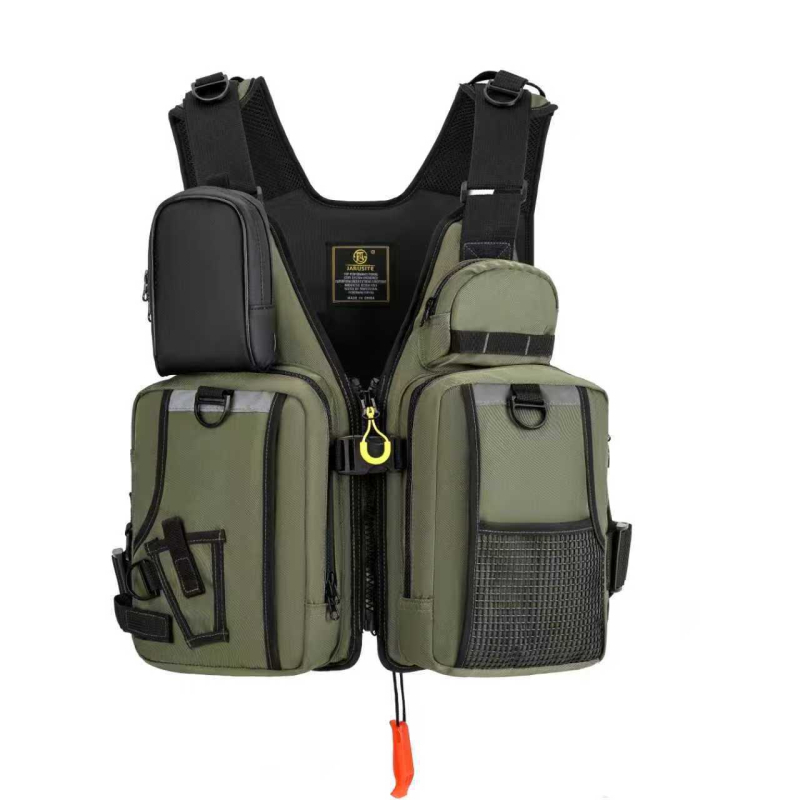 Унисекс риболовен жилет с плавателни свойства – полиестер, бързосъхнещ, дишащ, водоустойчив, влагоотводящ