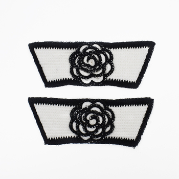 Partea superioară a pantofului cu broderie electrică de camelia, serie Upper, poliester, potrivită pentru sandale și papuci, unicat, vintage artistic, cod produs 819