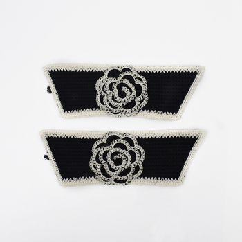 Partea superioară a pantofului cu broderie electrică de camelia, serie Upper, poliester, potrivită pentru sandale și papuci, unicat, vintage artistic, cod produs 819