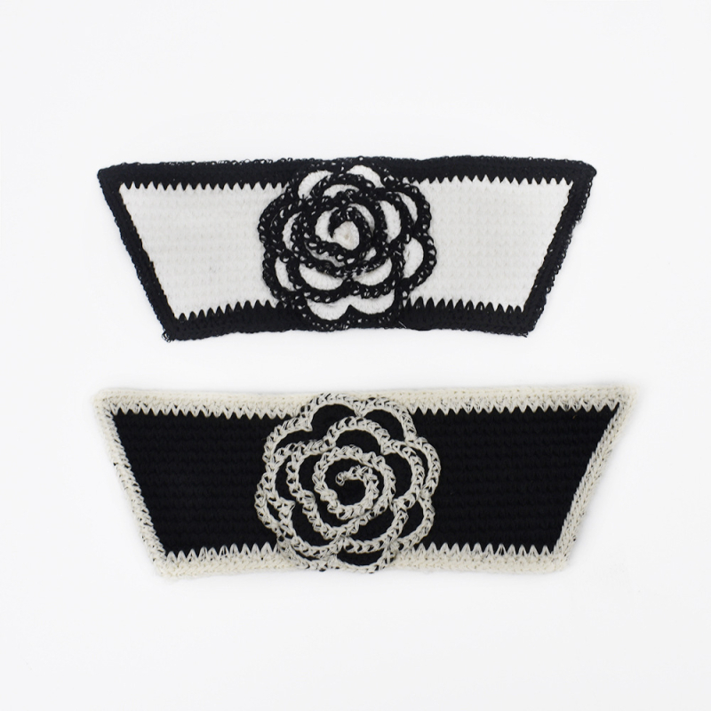 Partea superioară a pantofului cu broderie electrică de camelia, serie Upper, poliester, potrivită pentru sandale și papuci, unicat, vintage artistic, cod produs 819