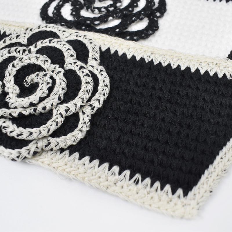 Partea superioară a pantofului cu broderie electrică de camelia, serie Upper, poliester, potrivită pentru sandale și papuci, unicat, vintage artistic, cod produs 819