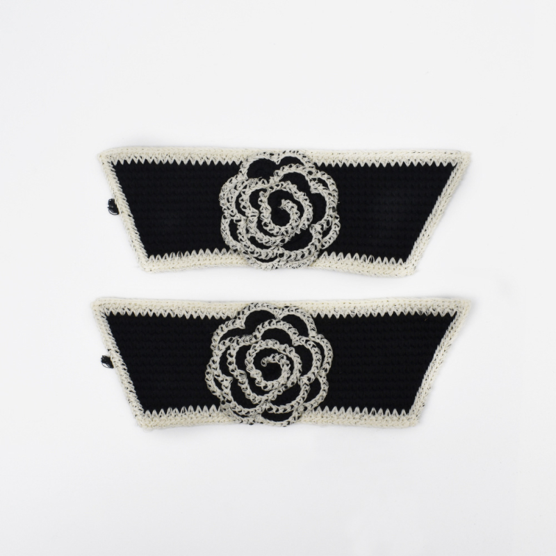 Partea superioară a pantofului cu broderie electrică de camelia, serie Upper, poliester, potrivită pentru sandale și papuci, unicat, vintage artistic, cod produs 819