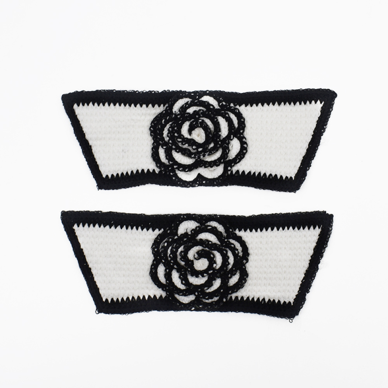 Partea superioară a pantofului cu broderie electrică de camelia, serie Upper, poliester, potrivită pentru sandale și papuci, unicat, vintage artistic, cod produs 819